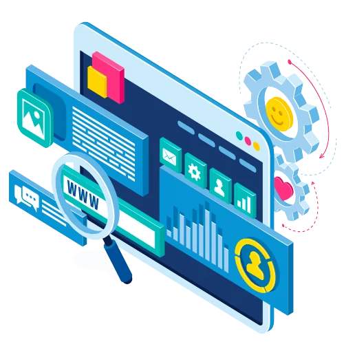 Search engine optimization and analytics illustration