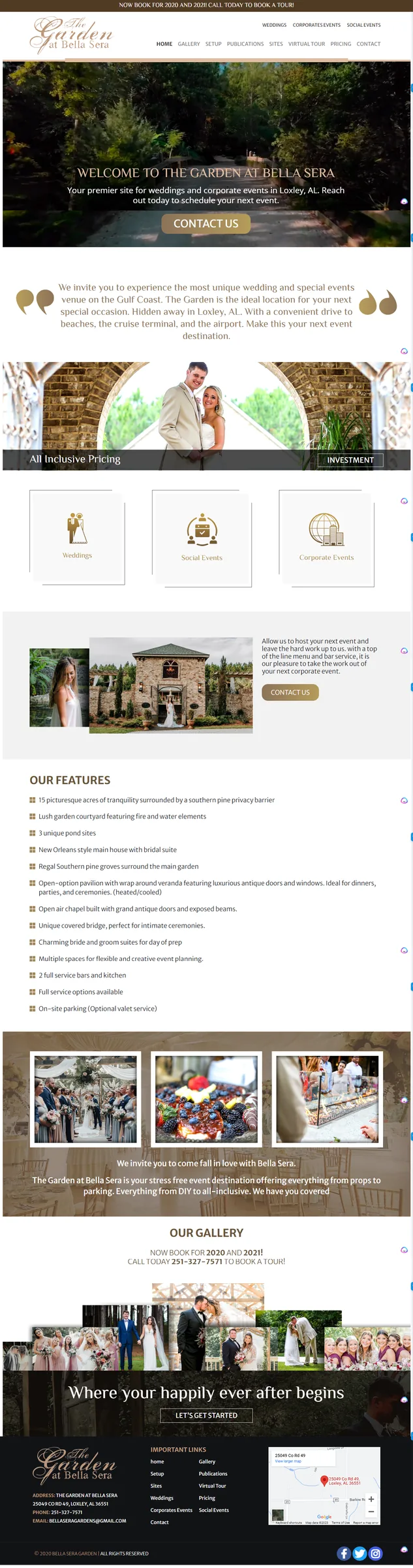 Full page screenshot style preview of The Garden at Bella Sera by Yorty Designs